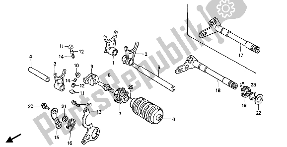 Todas las partes para Tambor De Cambio De Marchas de Honda CR 125R 1988