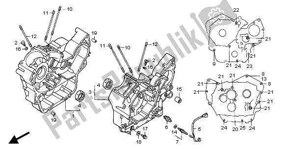 All parts for the Crankcase of the Honda NT 650V 2004
