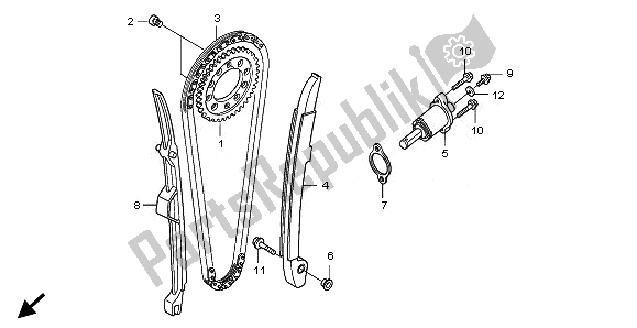 Tutte le parti per il Catena A Camme E Tenditore del Honda TRX 700 XX 2008