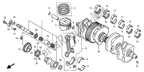 Alle onderdelen voor de Krukas & Zuiger van de Honda CB 1300 SA 2010