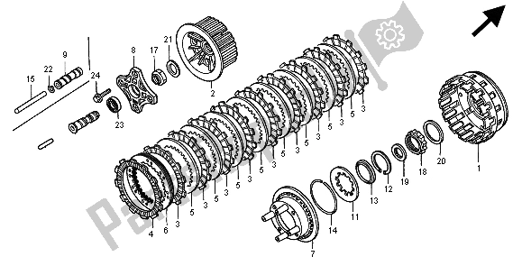 All parts for the Clutch of the Honda GL 1500 SE 2000