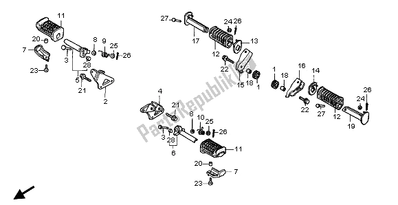 All parts for the Step of the Honda CMX 250C 1997