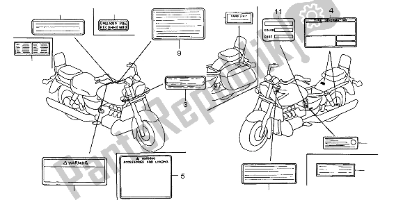 Tutte le parti per il Etichetta Di Avvertenza del Honda GL 1500C 1997