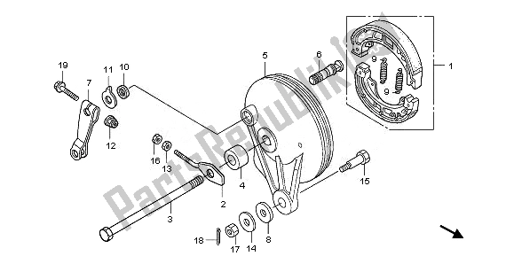 Toutes les pièces pour le Panneau De Frein Arrière du Honda ANF 125 2011