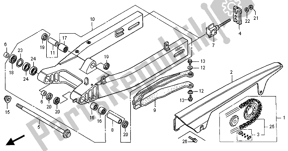 Todas las partes para Basculante de Honda CB 600F2 Hornet 2001