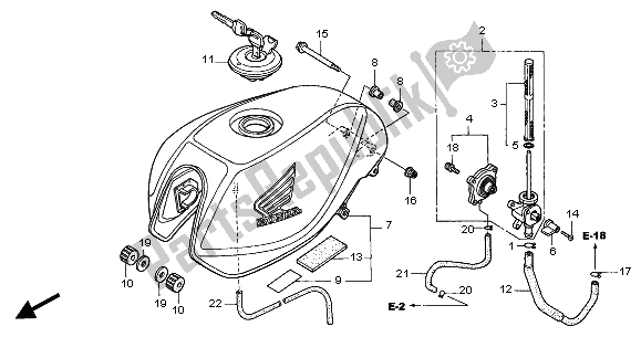 All parts for the Fuel Tank of the Honda CB 600F2 Hornet 2002