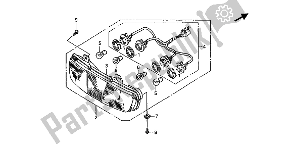 Tutte le parti per il Luce Di Combinazione Posteriore del Honda ST 1100A 1993