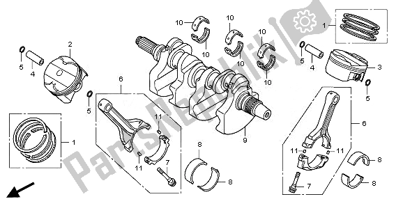 Todas las partes para Cigüeñal Y Pistón de Honda VFR 1200F 2011