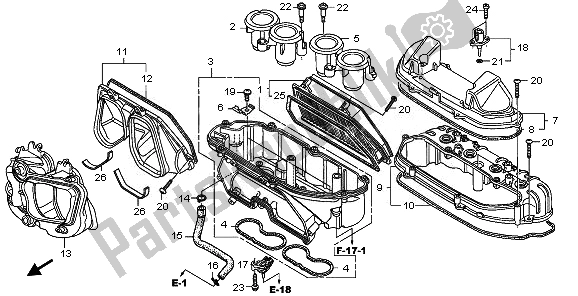Alle onderdelen voor de Luchtfilter van de Honda CBR 600 RA 2010
