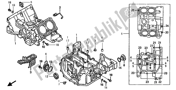 Todas las partes para Caja Del Cigüeñal de Honda ST 1100 1991