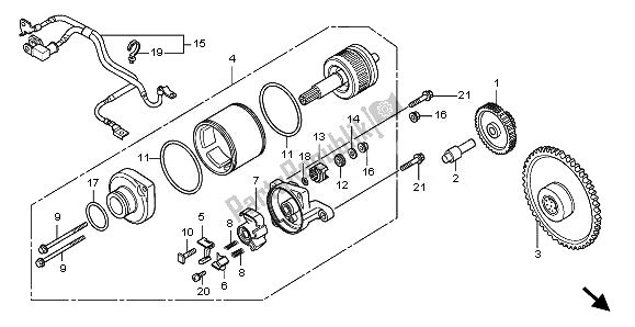All parts for the Starting Motor of the Honda SH 125R 2010
