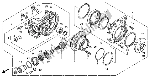 All parts for the Final Driven Gear of the Honda GL 1800 Airbag 2007