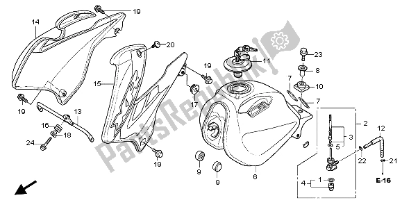 Tutte le parti per il Serbatoio Di Carburante del Honda XR 125L 2003