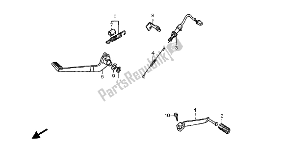 All parts for the Pedal of the Honda CB 500 2002