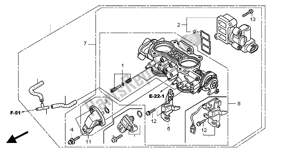 Alle onderdelen voor de Gasklephuis van de Honda GL 1800A 2004