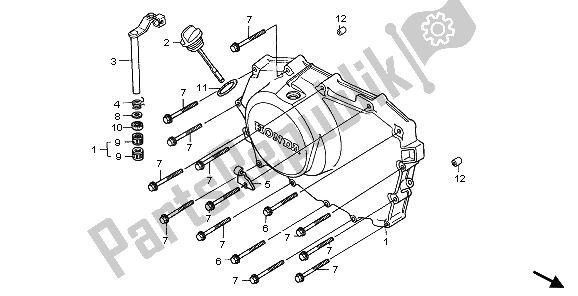 All parts for the Right Crankcase Cover of the Honda XL 650V Transalp 2006