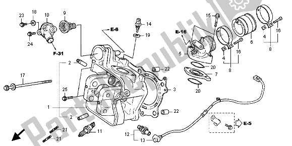 Toutes les pièces pour le Culasse du Honda SH 300A 2012