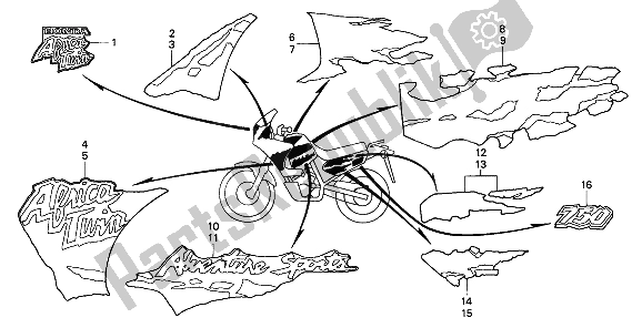 Tutte le parti per il Striscia E Segna del Honda XRV 750 Africa Twin 1994