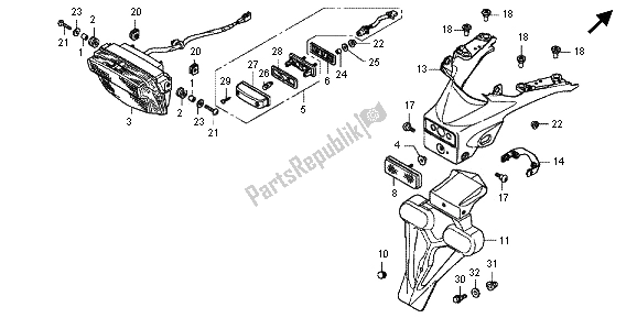 Todas las partes para Luz De La Cola de Honda VFR 800X 2013