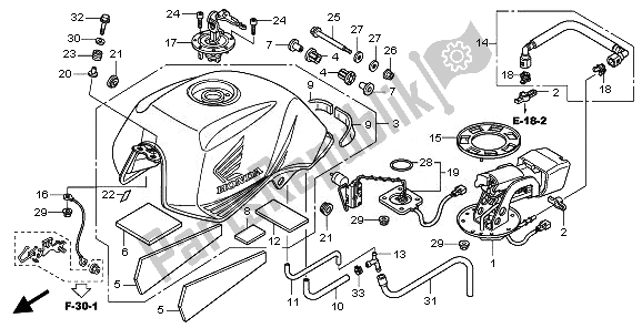 All parts for the Fuel Tank of the Honda CBF 600N 2008