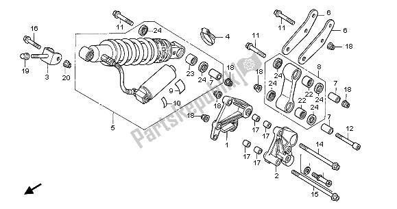 Toutes les pièces pour le Coussin Arrière du Honda CBR 600F 2003