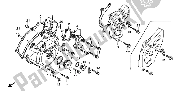 All parts for the Left Crankcase Cover of the Honda TRX 400 EX Sportrax 2003