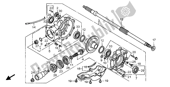 Tutte le parti per il Ingranaggio Finale Guidato del Honda TRX 450 ES Foreman 2000