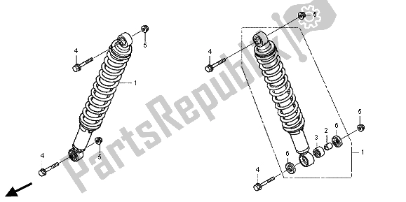 All parts for the Front Cushion of the Honda TRX 500 FPA Foreman Rubicon WP 2013