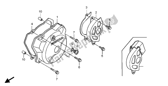 All parts for the Left Crankcase Cover of the Honda XR 650R 2000