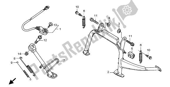 All parts for the Stand of the Honda FES 125A 2007