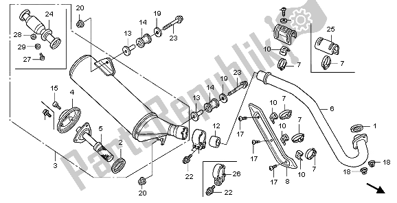 Todas las partes para Silenciador De Escape de Honda TRX 450 ER 2007