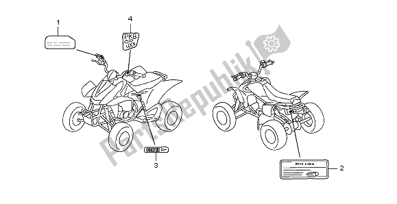 All parts for the Caution Label of the Honda TRX 450 ER Sportrax 2009