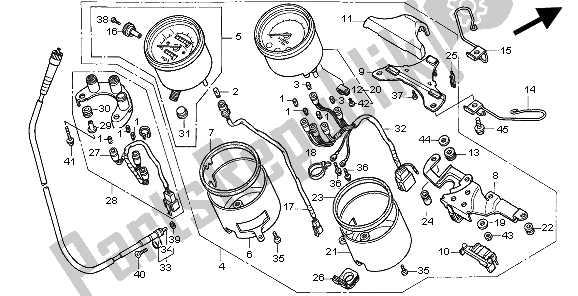 All parts for the Meter (mph) of the Honda VF 750C 1997