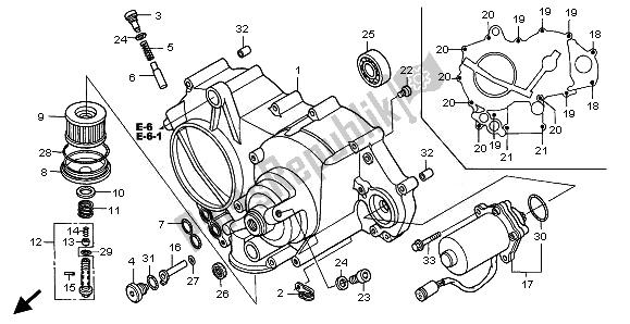 All parts for the Front Crankcase Cover of the Honda TRX 500 FA Fourtrax Foreman Rubicon 2008