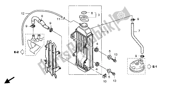 All parts for the Radiator of the Honda CR 85R SW 2007