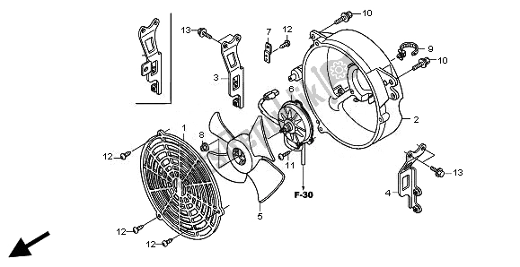 Toutes les pièces pour le Ventilateur du Honda TRX 500 FE Foretrax Foreman ES 2010