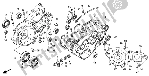 Todas las partes para Caja Del Cigüeñal de Honda CR 500R 1991