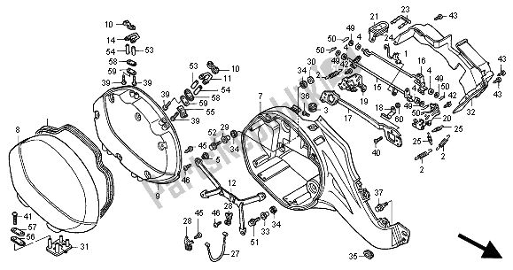 Tutte le parti per il R. Bisaccia del Honda NT 650V 2000