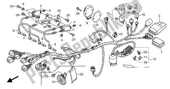 All parts for the Wire Harness of the Honda CB 600F Hornet 2005