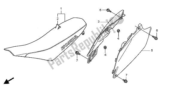 All parts for the Seat & Side Cover of the Honda CRF 450R 2010