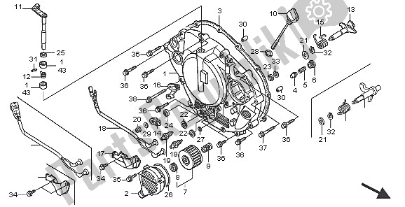 Todas las partes para Tapa Del Cárter Derecho de Honda TRX 300 EX Fourtrax 2005