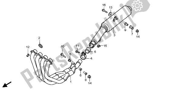 All parts for the Exhaust Muffler of the Honda CBR 600F 1997