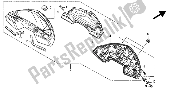 All parts for the Meter (kmh) of the Honda CBR 600F 2012