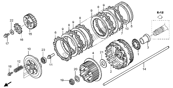 All parts for the Clutch of the Honda ST 1300A 2007