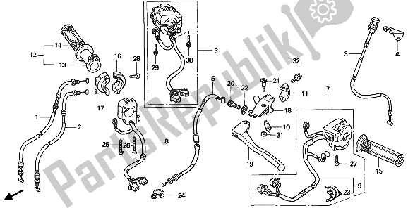 All parts for the Cable & Switch of the Honda CBR 900 RR 1994