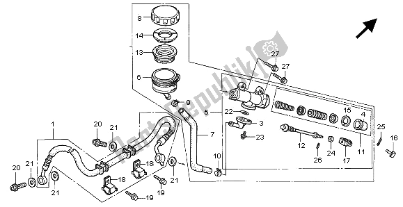 Todas las partes para Cilindro Maestro Del Freno Trasero de Honda CB 750F2 1996