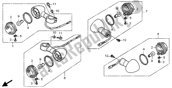 Toutes les pièces pour le Clignotant du Honda VT 750C2S 2011