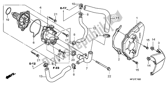 Tutte le parti per il Pompa Dell'acqua del Honda CB 600 FA Hornet 2007