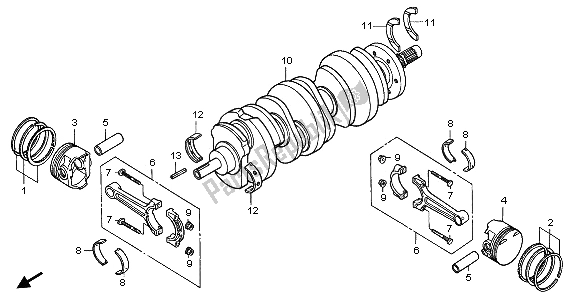 All parts for the Crankshaft & Piston of the Honda GL 1800A 2006