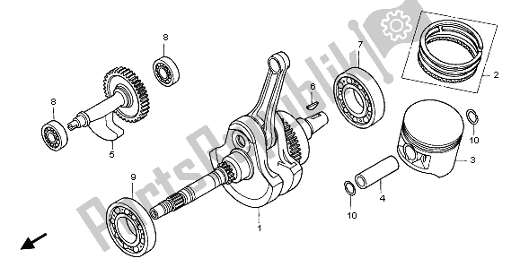 Todas las partes para Pistón de Honda TRX 400 FW Fourtrax Foreman 2000